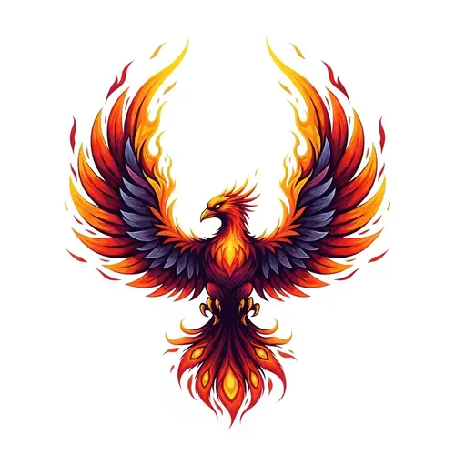 Vivid Phoenix Logo Design | Colorful Abstract Bird Symbol