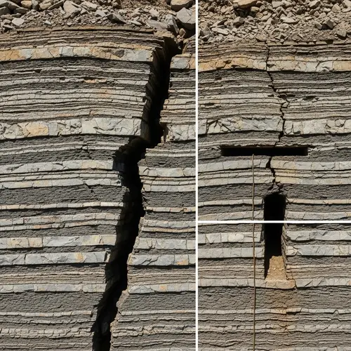 Multi-Layered Rock Textures and Geological Faults