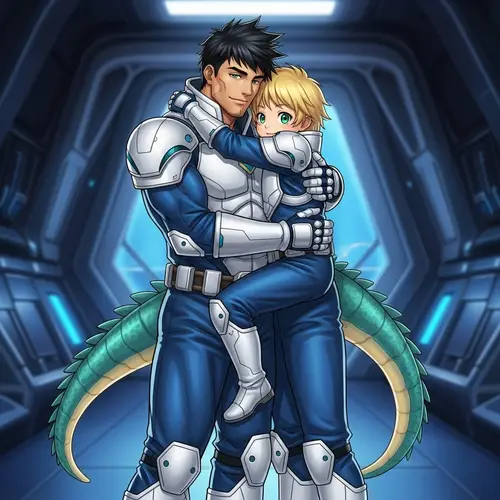 Futuristic Alien Warrior Costume for Man and Child