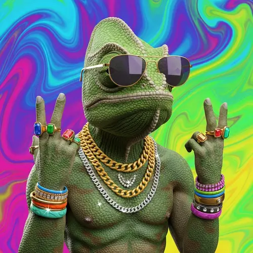Unique Anthropomorphic Chameleon with Sunglasses - Fashion Statement