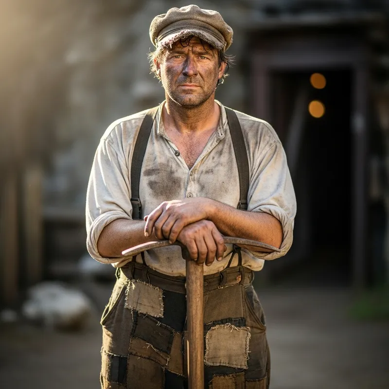 1800s Miner's Slave Clothes: Historical Reenactment Images
