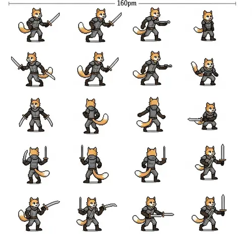 Pixel Art Sprite Sheet for Dungeons and Dragons Character | RPG Pixel Art