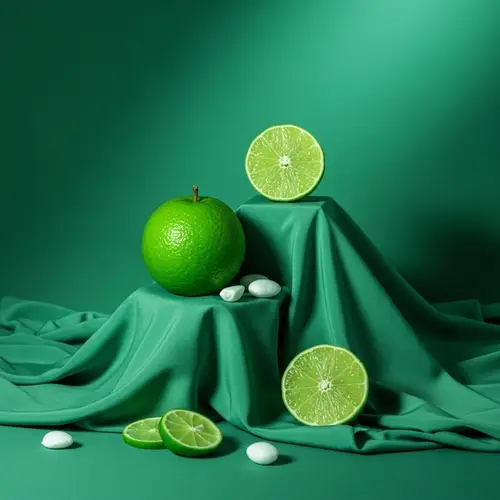 High Saturation Sea Green Still Life Image