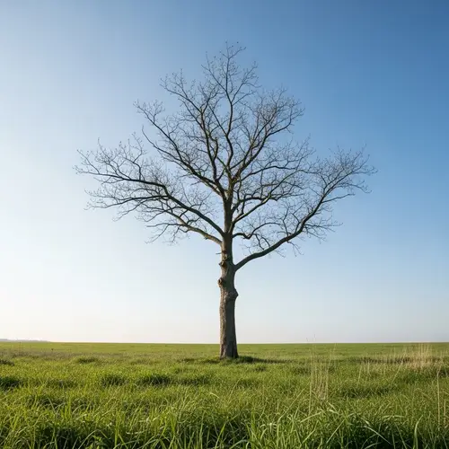 My Photo: Slim Elm Tree in Peaceful Meadow