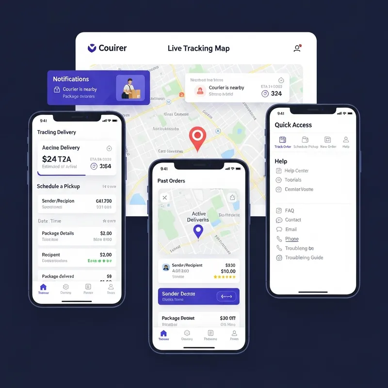 Courier UI Design: Streamlined Interface for Efficient Delivery Courier UI Design: Streamlined Interface for Efficient Delivery