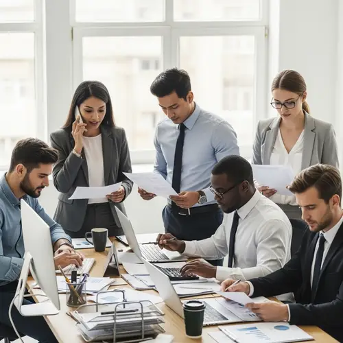 Dynamic Office Team Working Together | Modern Workspace