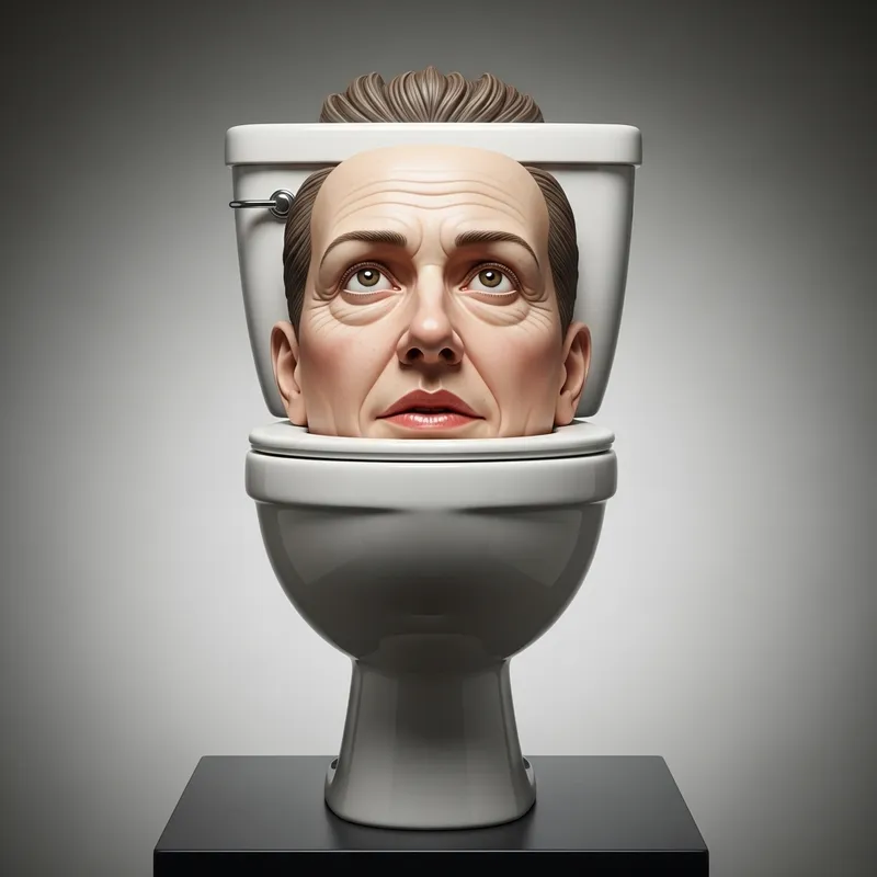 Human Head Toilet Sculpture | Surreal Artwork