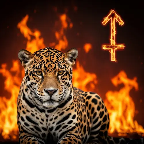 Majestic Jaguar: Sagittarius Wild Nature in Fire Element