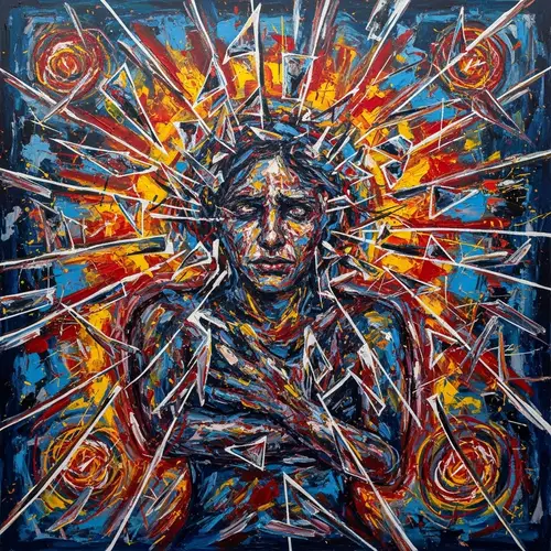 Intense Inner Turmoil Depicted: Abstract Expressionist Art