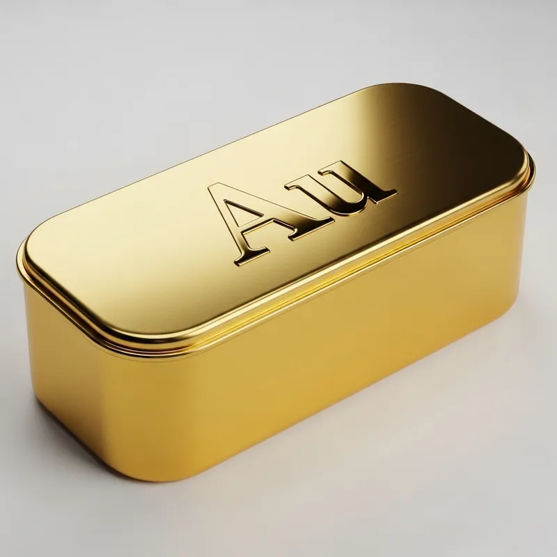 Gold Ingot Can with Au Words - Shiny Golden Design