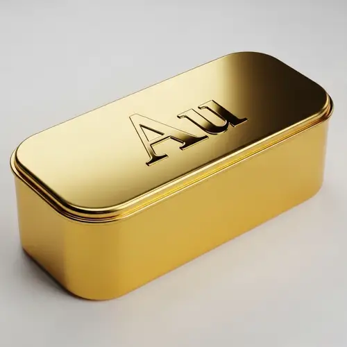 Gold Ingot-Shaped Can with Au Words