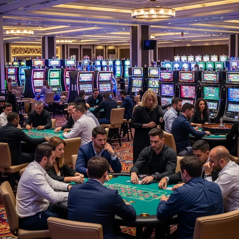 Diverse Casino Scene with Thrilling Games | Multicultural Gamers