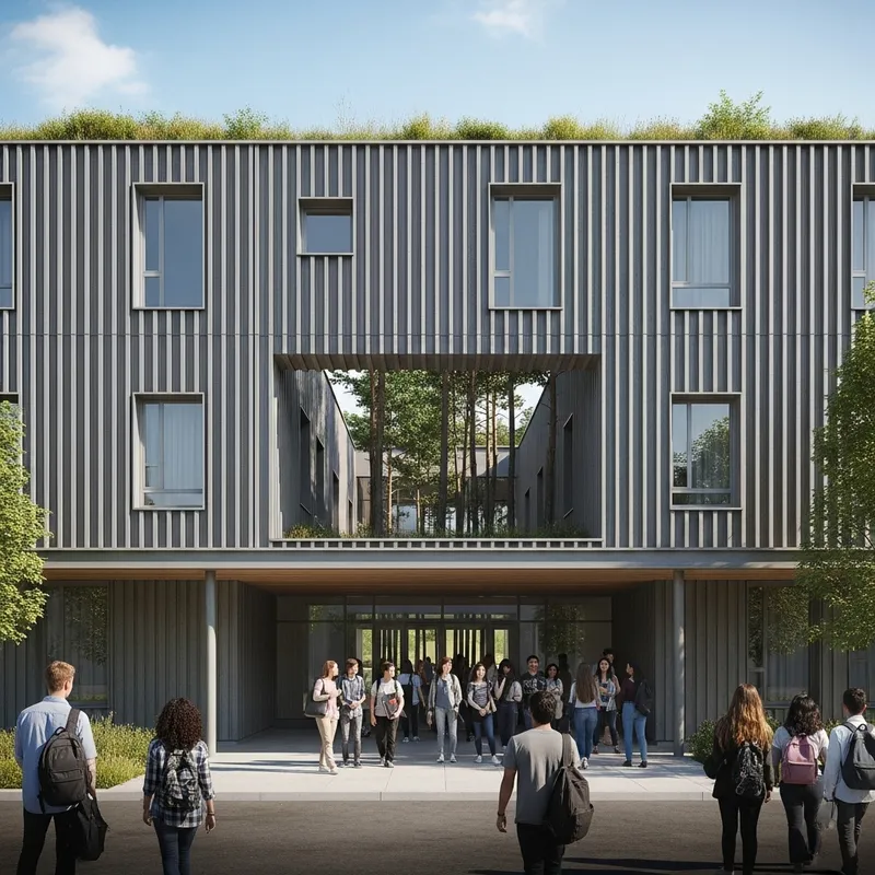 Dynamic Green School Design with Sustainable Features