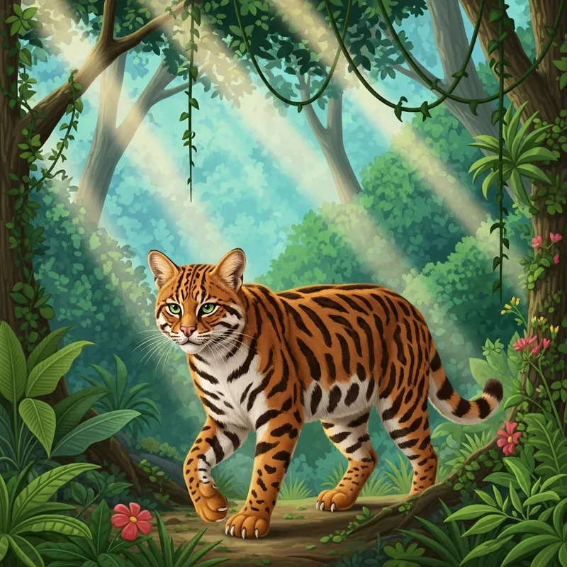 Powerful Wild Cat Prowling in Lush Jungle | Jungle Adventure
