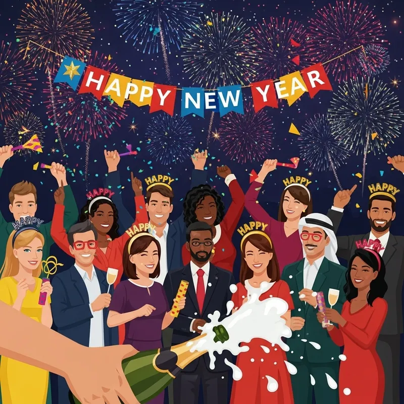 Celebrate Happy New Year with Magnificent Fireworks