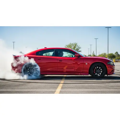 Red Dodge Charger Hellcat Burnout: Power & Performance