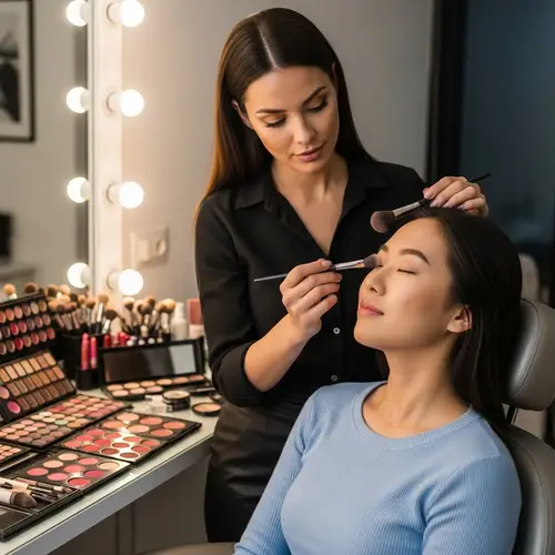Professional Makeup Artist Transforming Her Client | Makeup Parlor Scene