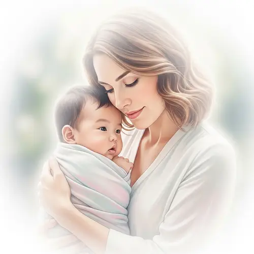 Dreamy Mother and Child Scene: Ethereal Love