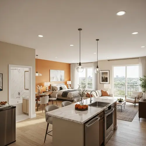 Modern 3-Bedroom Apartment with Open Floor Plan and En-Suite Bathroom