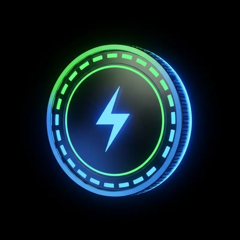 Energy Token in Electric Blue & Green | Symbolic Coin