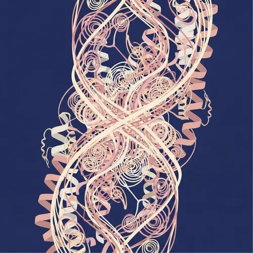 Abstract Collagen Art: Spiraling Helix Design