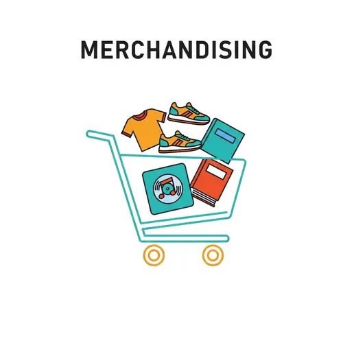 Merchandising Icon: Mini Shopping Cart with Popular Products