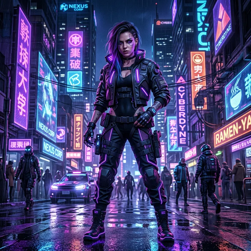 Edgy Cyberpunk Photo of a Techwear Beauty