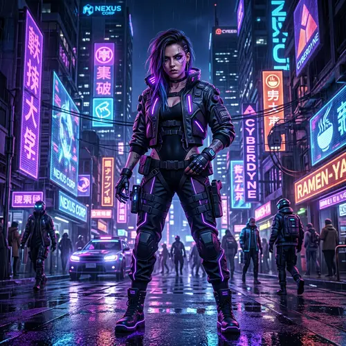 Edgy Cyberpunk Photo of a Techwear Beauty