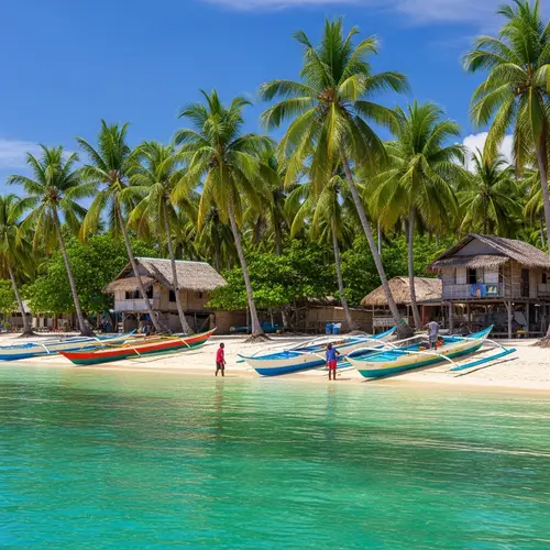 Tropical Coastal Scene in the Philippines