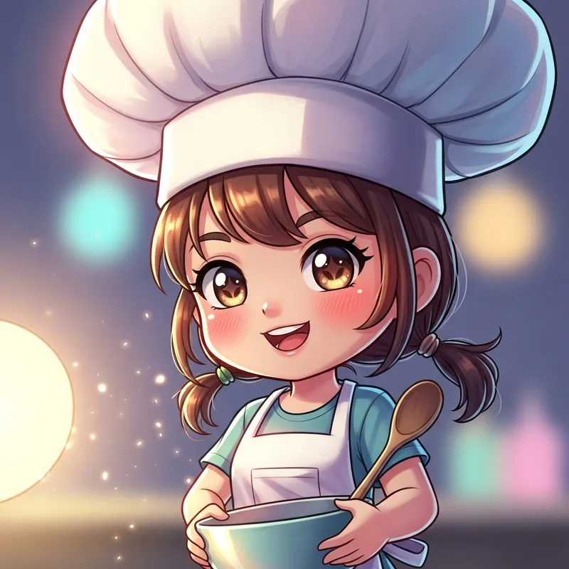 Whimsical Chibi Girl Chef Artgerm Style