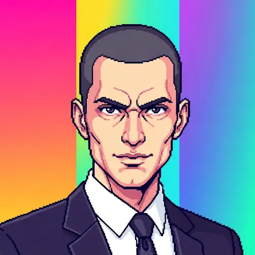 Pixelated Crypto Punk NFT Portrait | Influential Man in Suit
