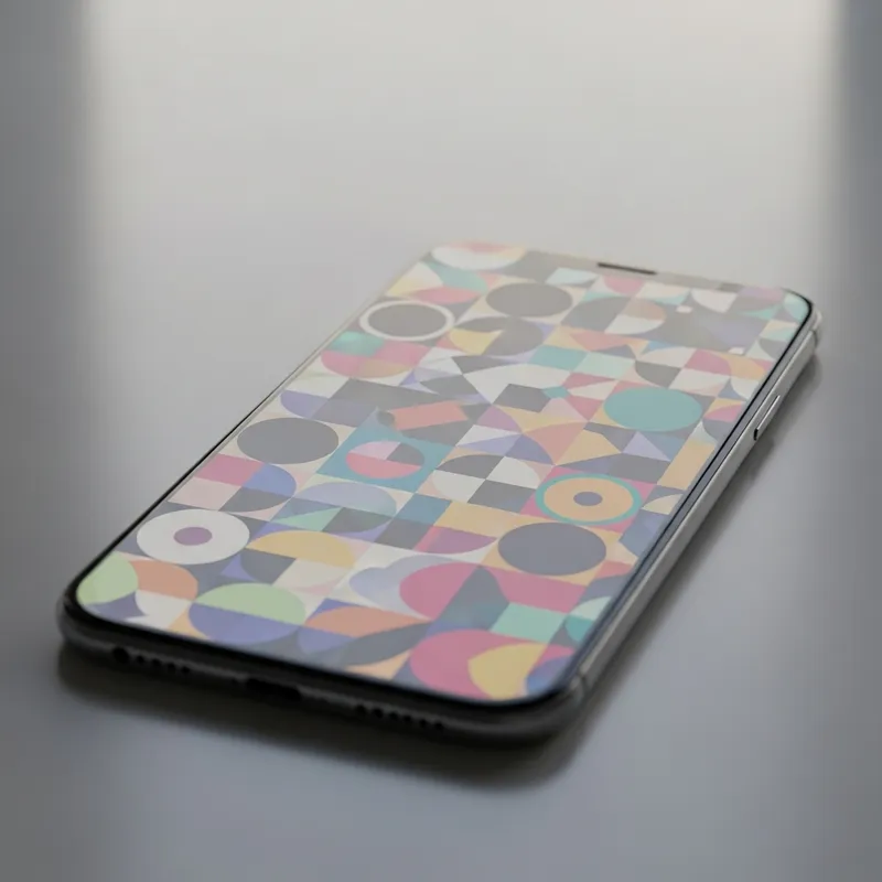 Stylish Smartphone with Abstract Geometric Design Stylish Smartphone with Abstract Geometric Design