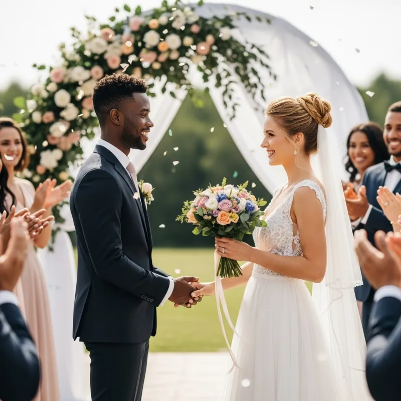 Romantic Wedding Photoshoot with Multicultural Couple