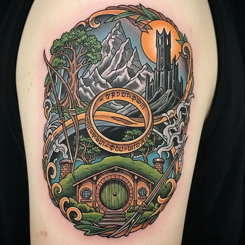 Fantasy Lord of the Rings Tattoo Design