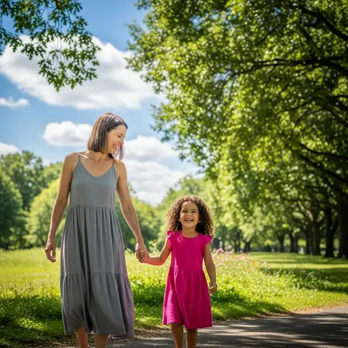 Mother and Daughter Enjoying Time at Park