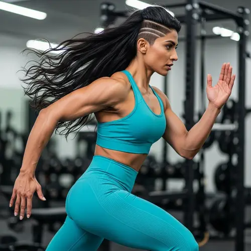 Gorgeous Sporty Girl with Long Hair and Undercut