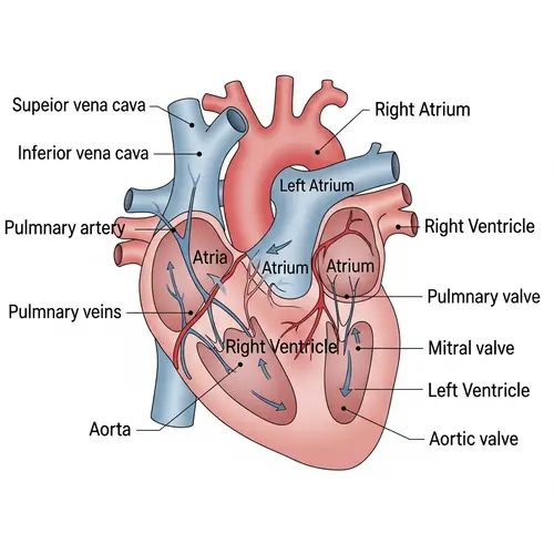 Heart Anatomy Schematic Drawing