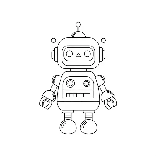 Cute Toy Robot Coloring Page for Kids