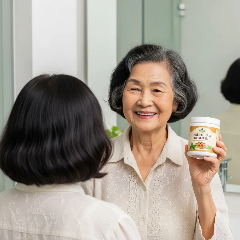 Herbal Hair Color Transformation: White to Black Results