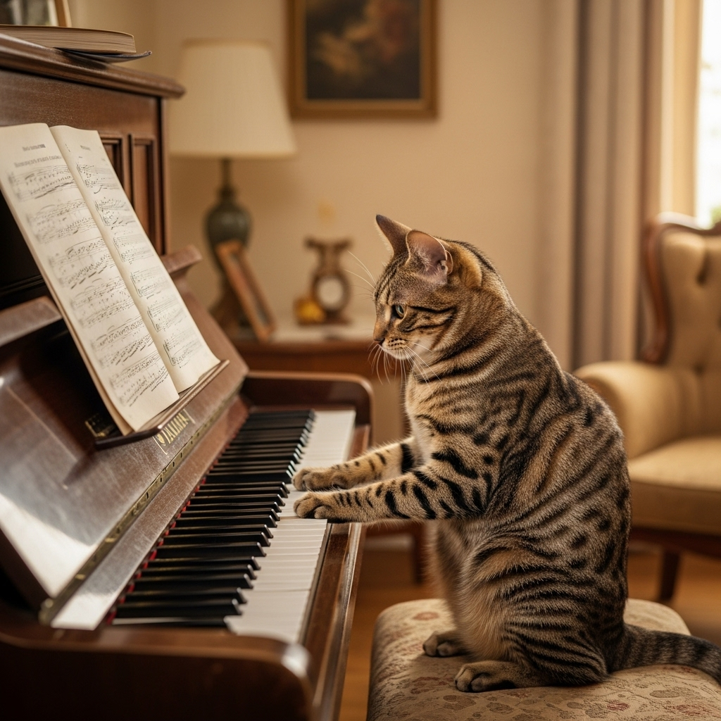 フランス ibride トレーアート cat lady smoking playing piano 壁掛け