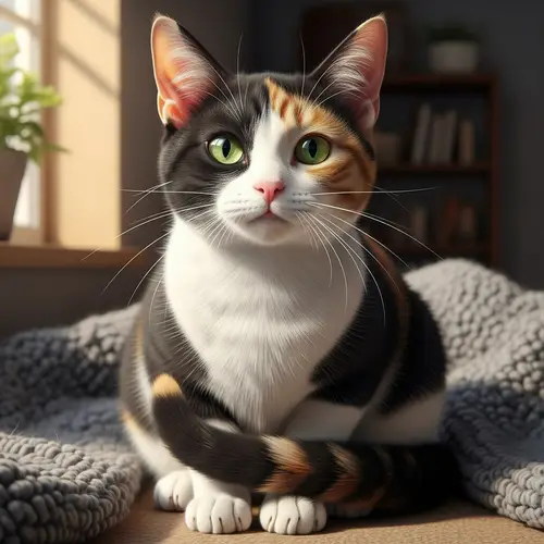 Detailed Image of Domestic Cat in Comfortable Setting