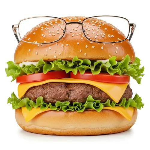 Quirky Hamburger with Stylish Glasses