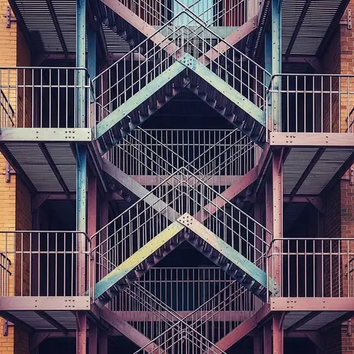 Abstract Fire Escape Art: A Unique Perspective