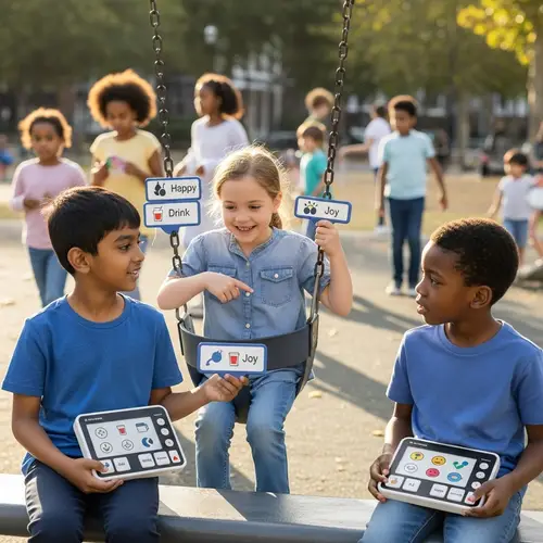 Neurodivergent Children Using AAC Lamp Talker in Community