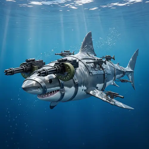 Shark with Machine Guns - Bring the Action to Your Screen