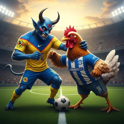 Soccer Match: América Devil vs. Millonarios Chicken Battle