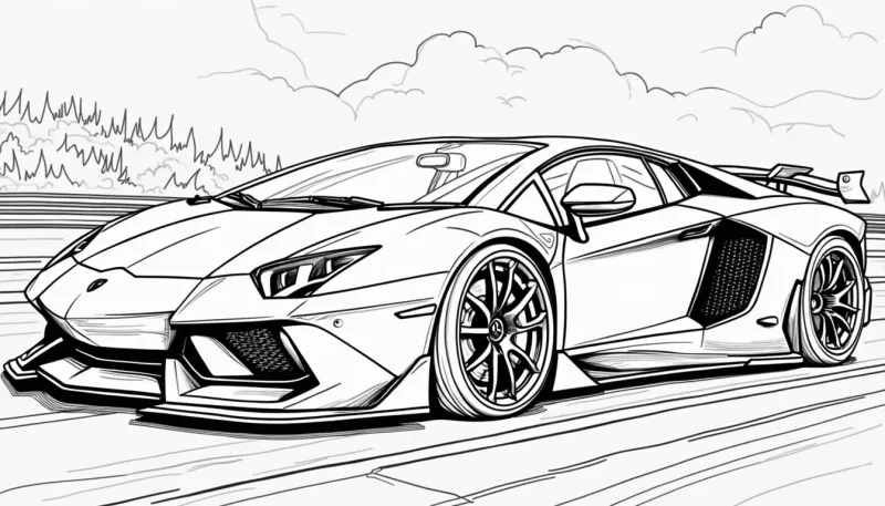 Sport Car Coloring Page for Kids Sport Car Coloring Page for Kids