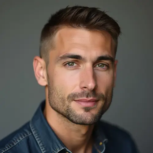 Versatile Headshot: Buzz Cut Style for Everyone