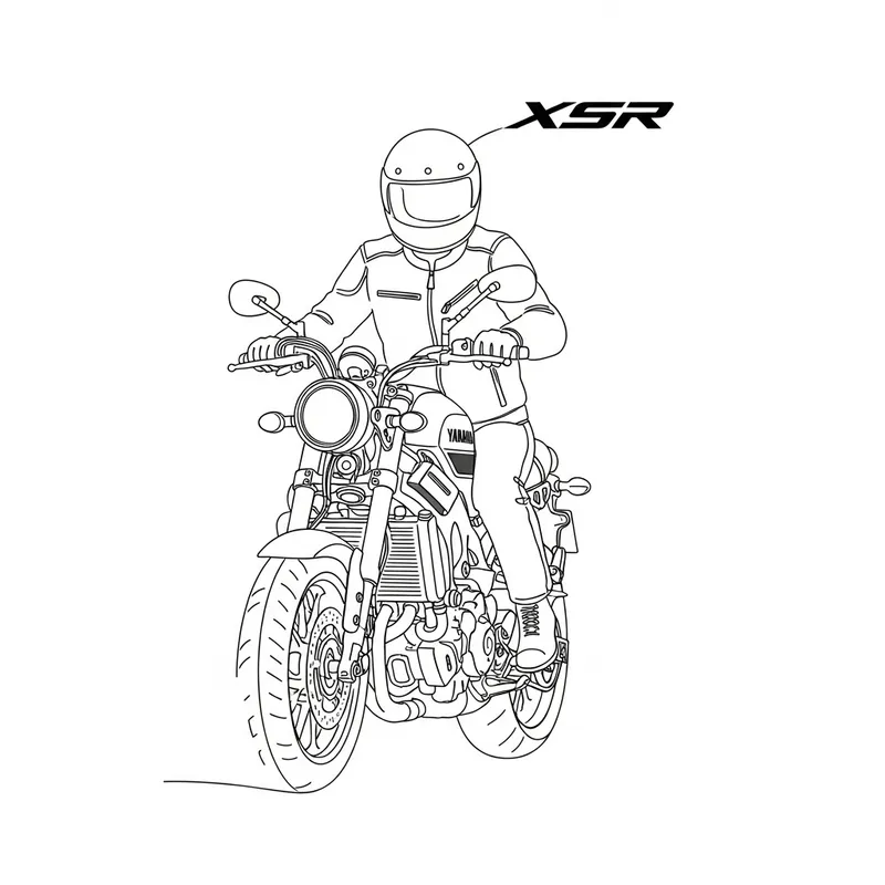 Minimalist Biker on Yamaha XSR