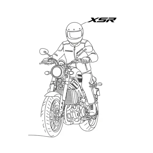 Minimalist Biker Art | Yamaha XSR Motorcycle Illustration